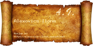 Alexovics Ilona névjegykártya